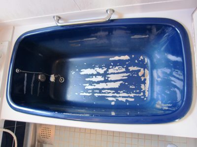 カラーステンレス浴槽　はがれ　再生塗装