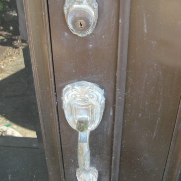 アルミ玄関ドア＆ドアノブ　再生塗装