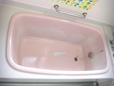 カラーステンレス浴槽　はがれ　再生塗装(妙高市)